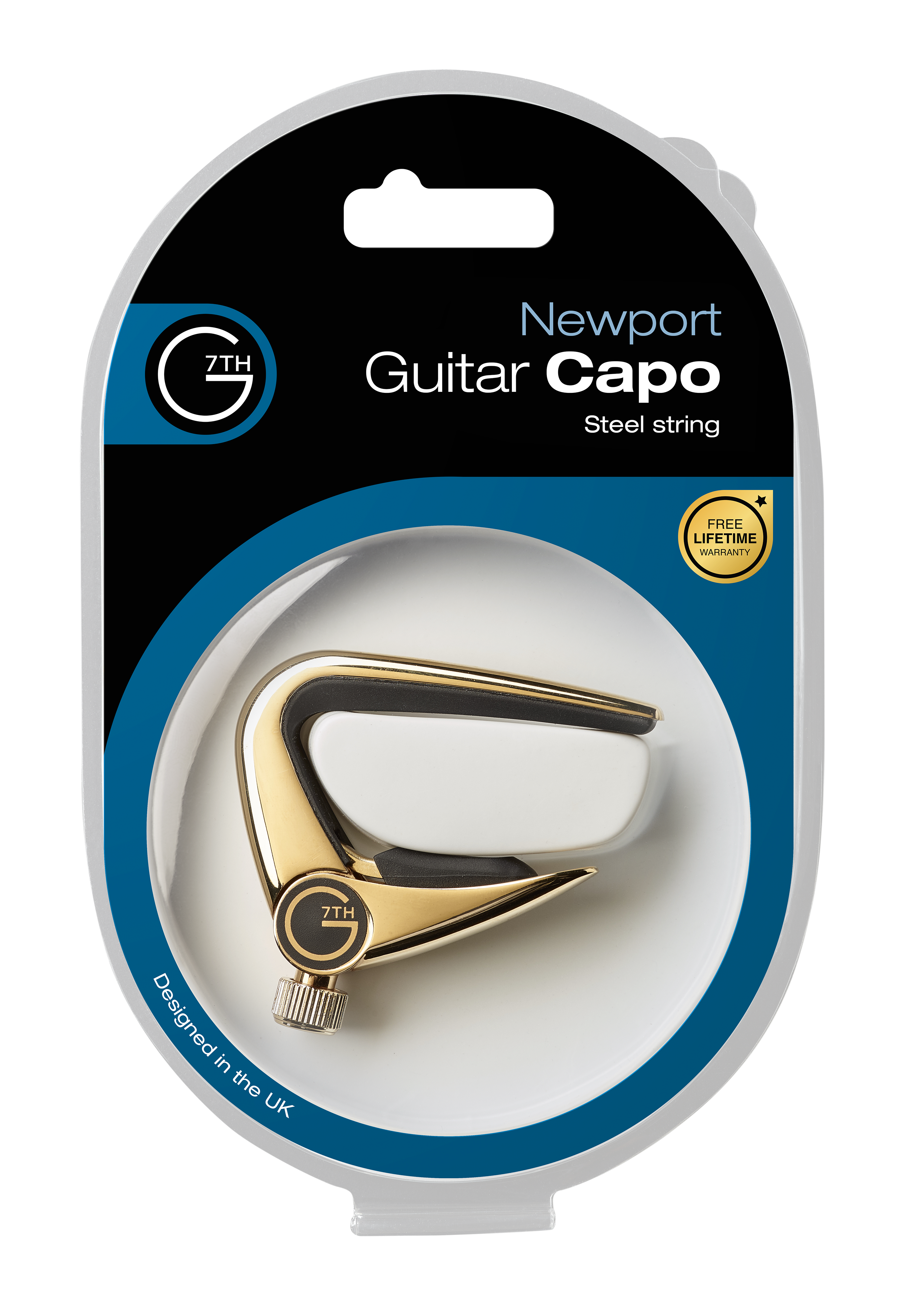 Newport (Steel String 18kt Gold Plate) packaging